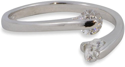 Emerald Park Jewelry Cubic Zircon Party Adjustable Wedding Band Silver Plated Ring