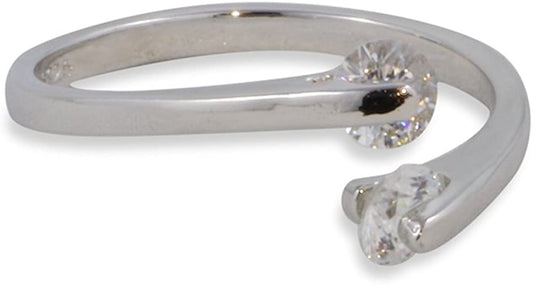 Emerald Park Jewelry Cubic Zircon Party Adjustable Wedding Band Silver Plated Ring