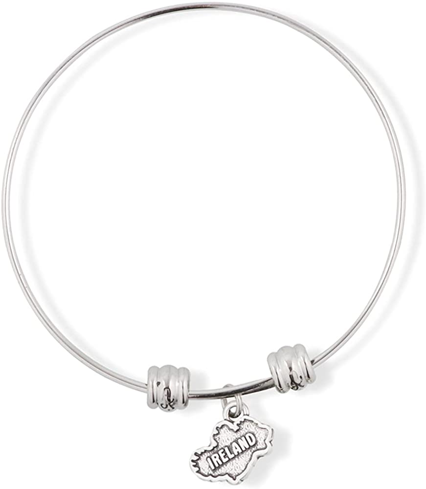 Ireland Country Map Fancy Charm Bangle