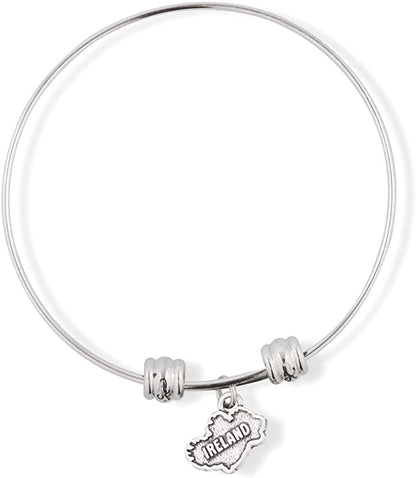 Ireland Country Map Fancy Charm Bangle