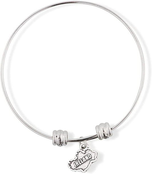 Ireland Country Map Fancy Charm Bangle