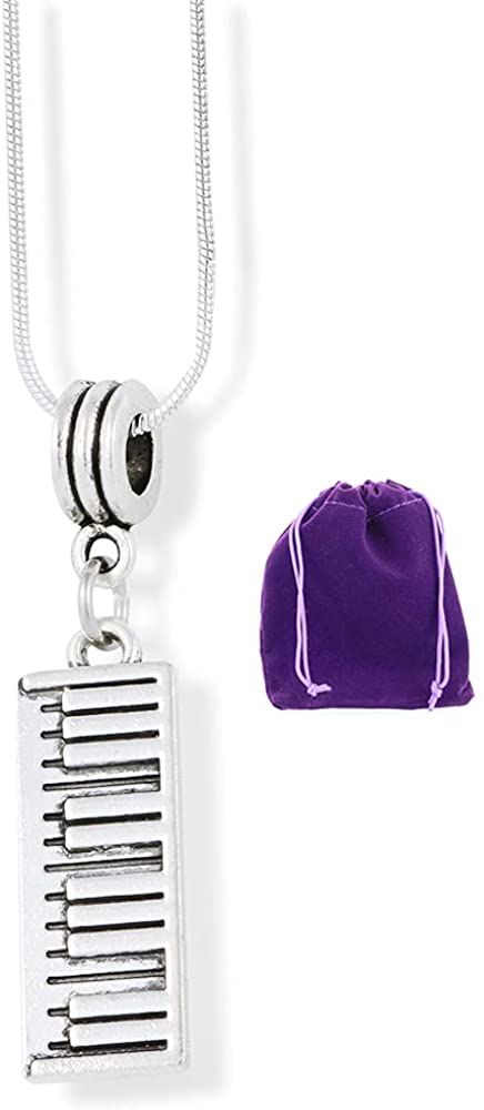 Keyboard Necklace | Musical Instrument Charm Snake Chain Pendant