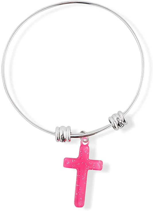Emerald Park Jewelry Cross Plastic Fancy Charm Bangle