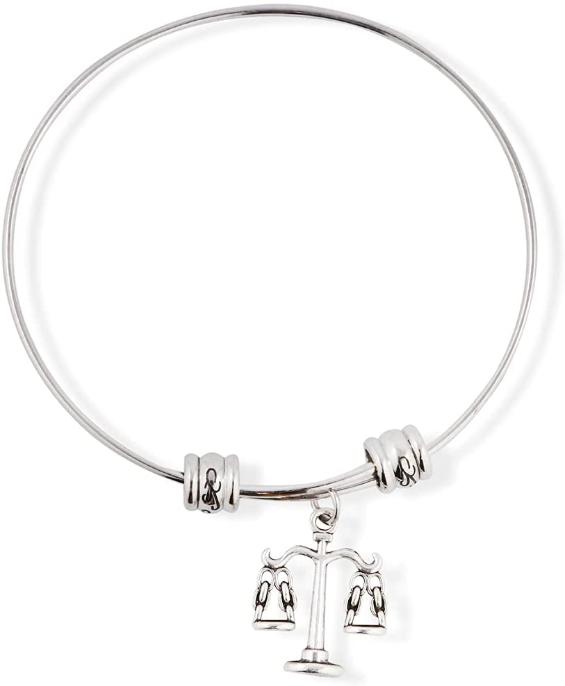Emerald Park Jewelry Justice Law Scale Fancy Charm Bangle