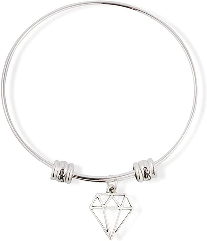 Emerald Park Jewelry Geometric Diamond Fancy Charm Bangle