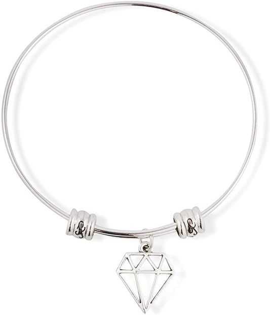 Emerald Park Jewelry Geometric Diamond Fancy Charm Bangle