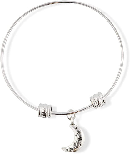Moon with Stars Fancy Charm Bangle