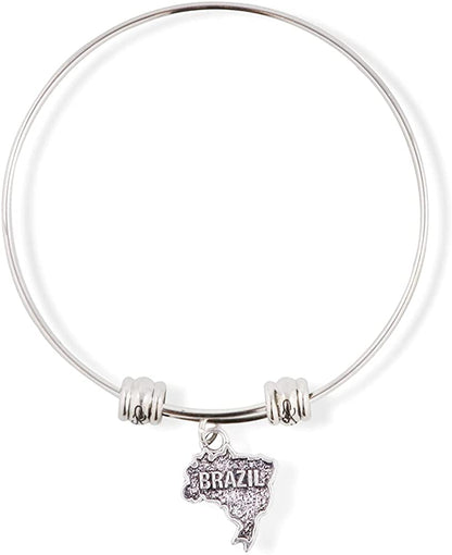 EPJ Brazil Country Map Fancy Charm Bangle