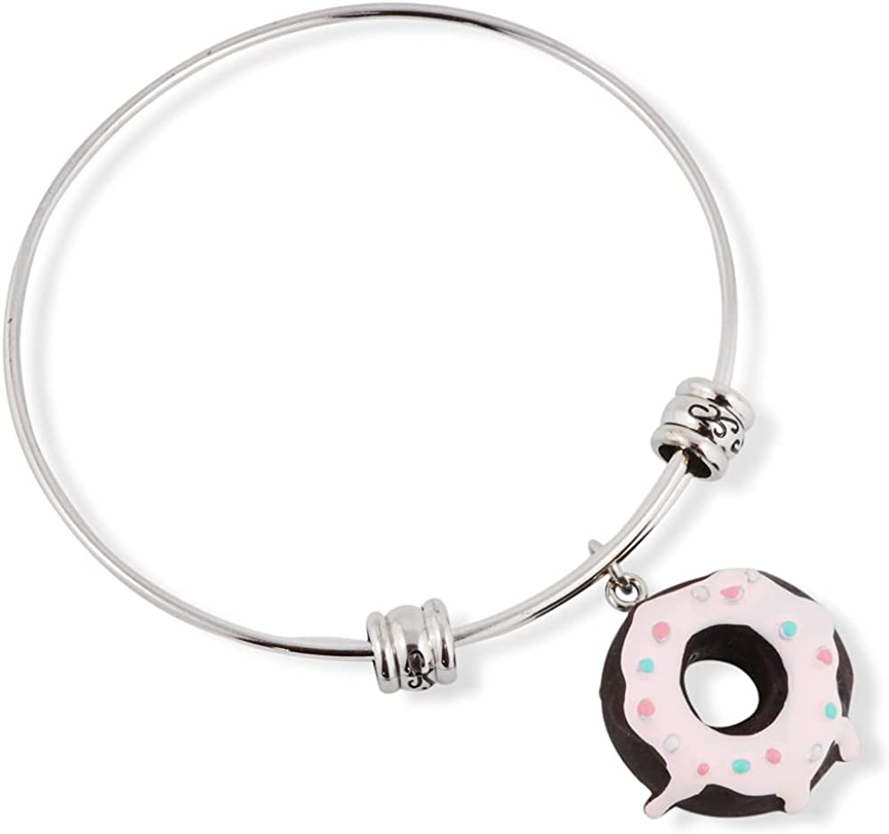 Emerald Park Jewelry Donut (Black with White Icing and Sprinkles) Fancy Bangle