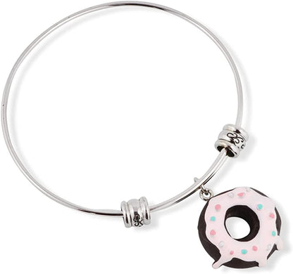 Emerald Park Jewelry Donut (Black with White Icing and Sprinkles) Fancy Bangle