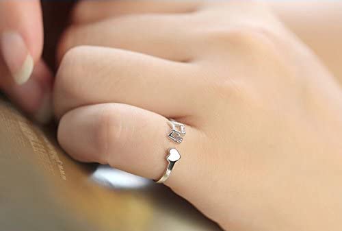 Emerald Park Jewelry Dog Heart Silver Plated Wedding Engagement Ring