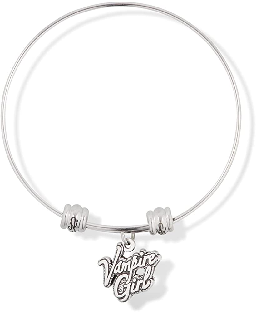 EPJ Vampire Girl Text Fancy Charm Bangle