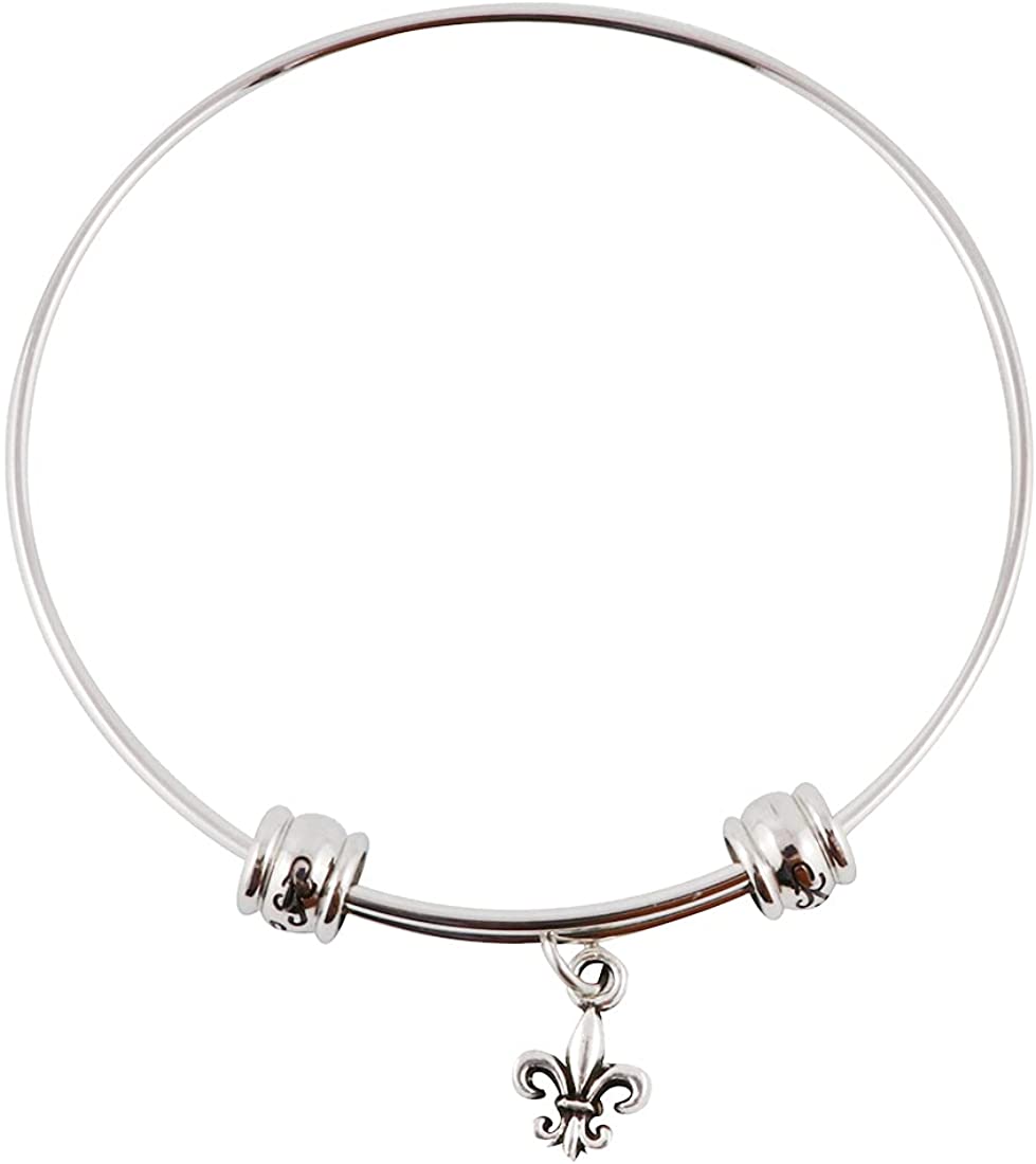 Small Fleur de Lis Bracelet Bangle Gift Gifts for Mom Dad Teens Jewelry Jewlry Charm Mom Accessories Stuff Gift for Men Women Decor Fluer de Lis Fleur di Lis