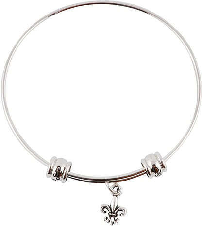 Small Fleur de Lis Bracelet Bangle Gift Gifts for Mom Dad Teens Jewelry Jewlry Charm Mom Accessories Stuff Gift for Men Women Decor Fluer de Lis Fleur di Lis