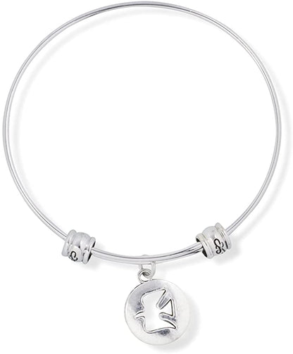 Dove Peace Symbol Fancy Charm Bangle