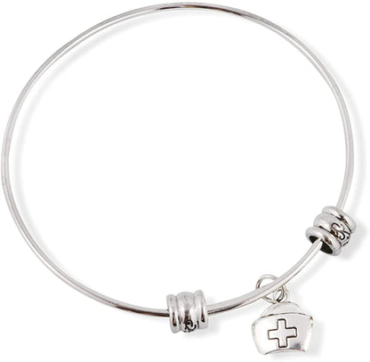 Nurse Hat with Cross on it Fancy Bangle