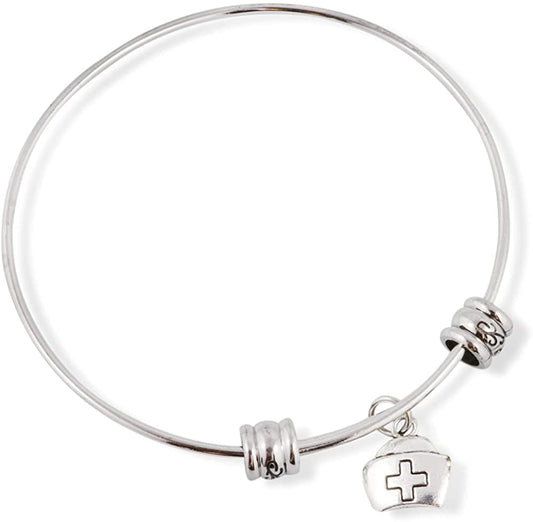 Nurse Hat with Cross on it Fancy Bangle