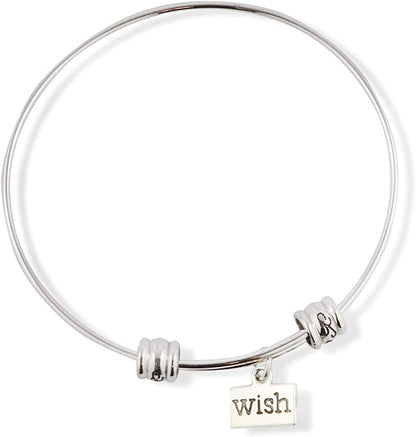 Emerald Park Jewelry Wish on a Rectangle Fancy Charm Bangle