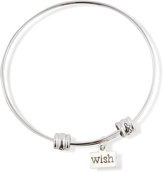 Emerald Park Jewelry Wish on a Rectangle Fancy Charm Bangle