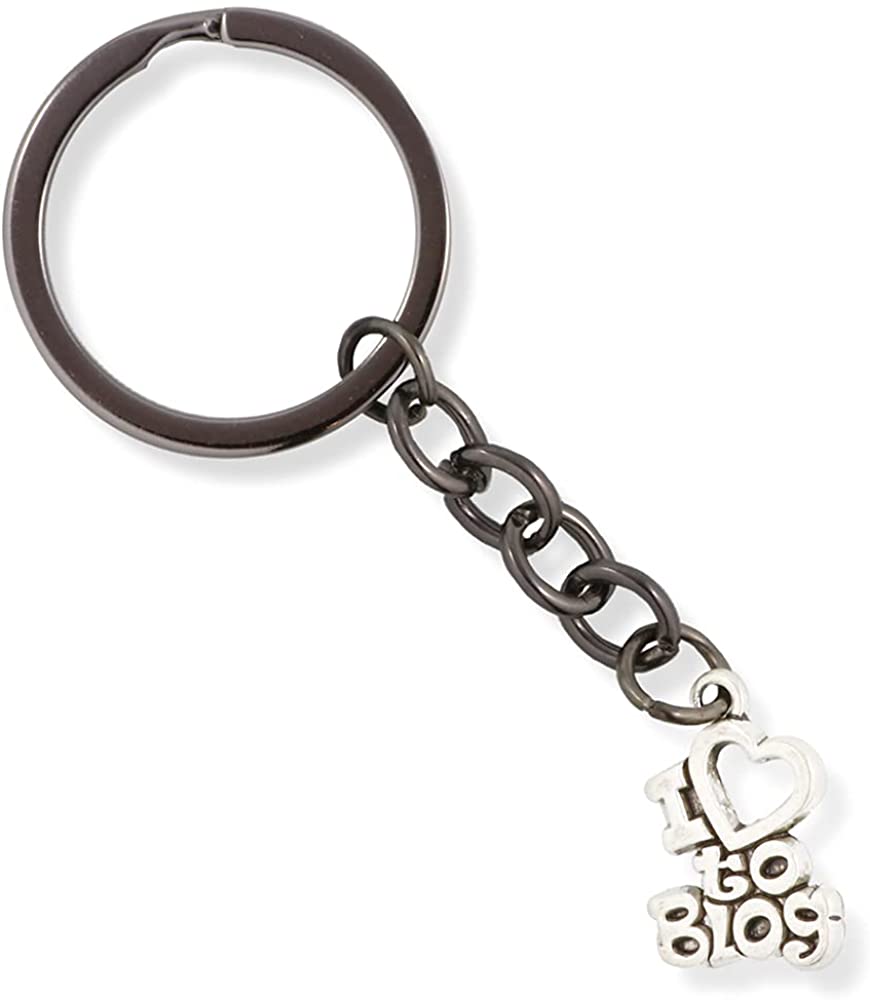 EPJ I Love to Blog Text Charm Keychain