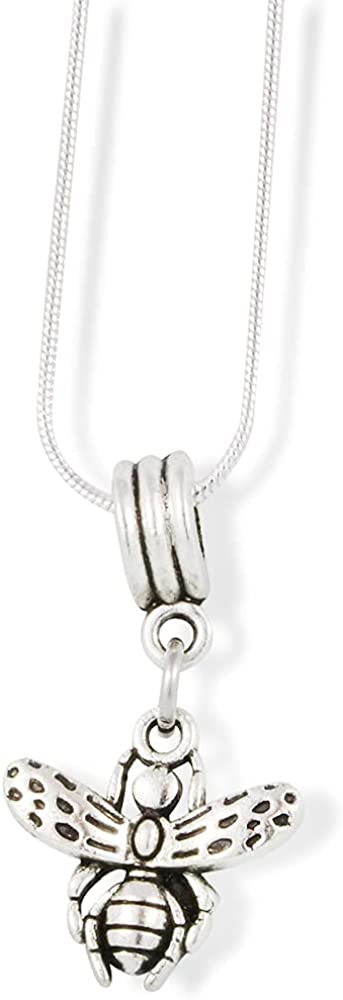 Small Fly Insect Bug Charm Snake Chain Necklace