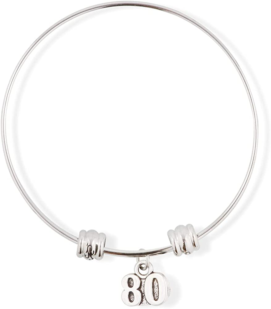 Number Eighty 80 Fancy Charm Bangle