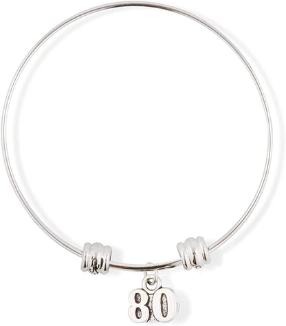Number Eighty 80 Fancy Charm Bangle