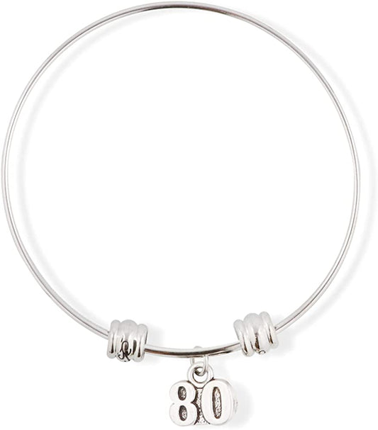 Number Eighty 80 Fancy Charm Bangle