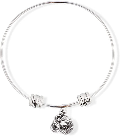 Snake Coiled Fancy Charm Bangle