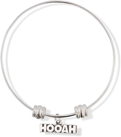 Hooah Text Fancy Charm Bangle