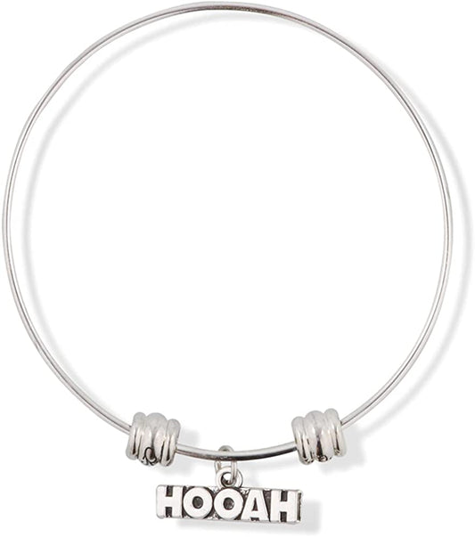 Hooah Text Fancy Charm Bangle