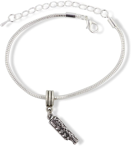 I Love Chocolate Snake Chain Charm Bracelet