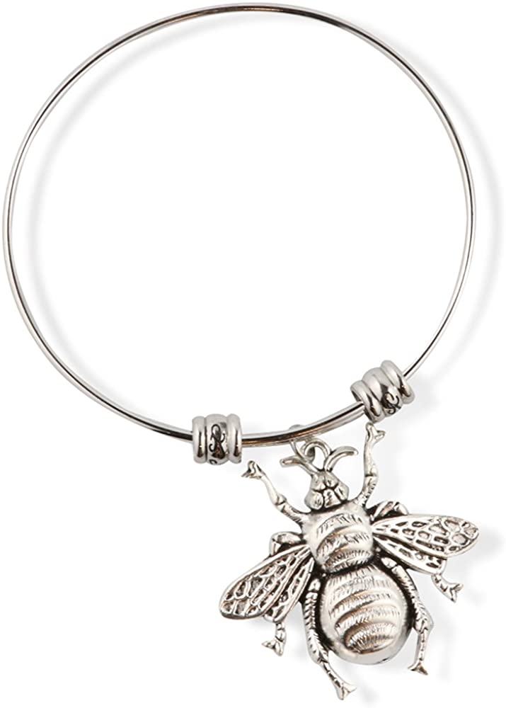 Emerald Park Jewelry Large Fly Insect Bug Fancy Charm Bangle