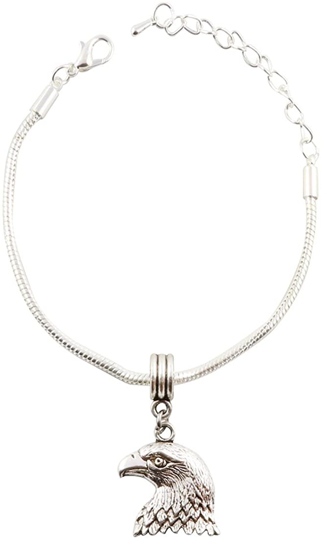 Emerald Park Jewelry Eagle Head Snake Chain Charm Bracelet
