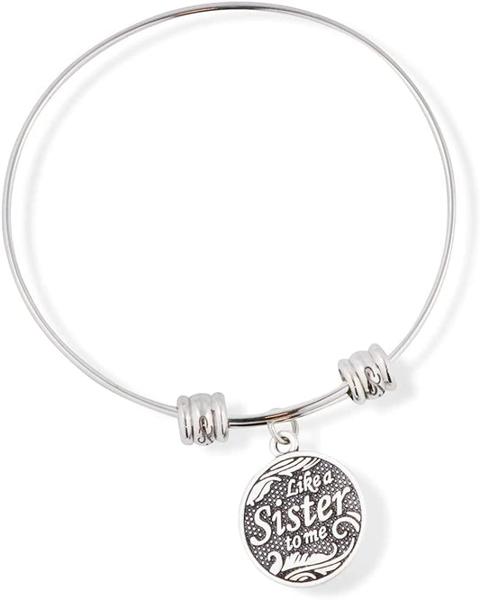 Emerald Park Jewelry Like a Sister to Me Fancy Charm Bangle