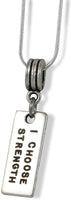 I Choose Strength Charm Snake Chain Necklace