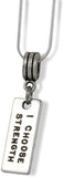 I Choose Strength Charm Snake Chain Necklace