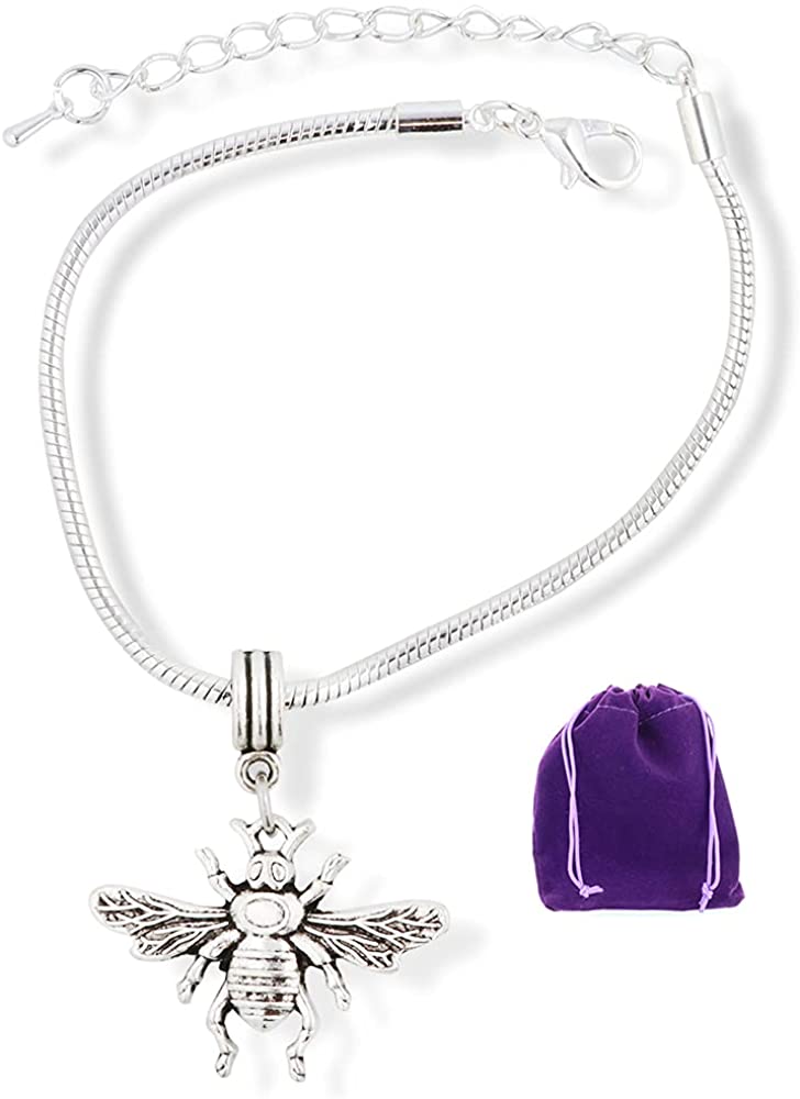 Fly Large Insect Snake Chain Charm Bracelet