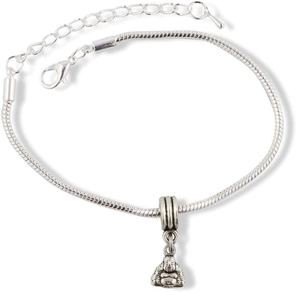 Buddha ( small bust ) Snake Chain Charm Bracelet