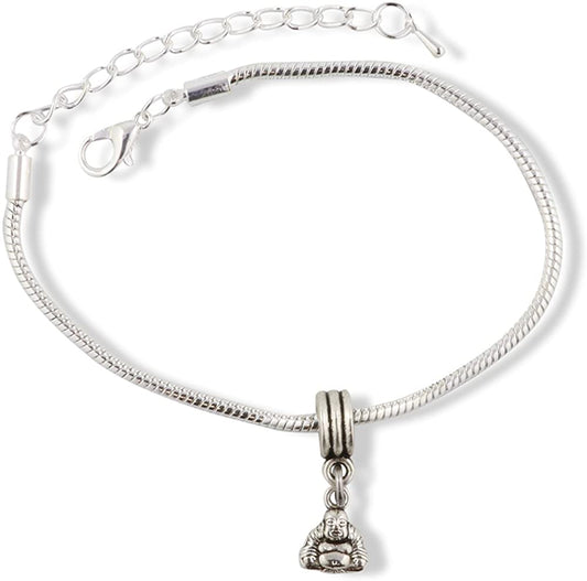 Buddha ( small bust ) Snake Chain Charm Bracelet