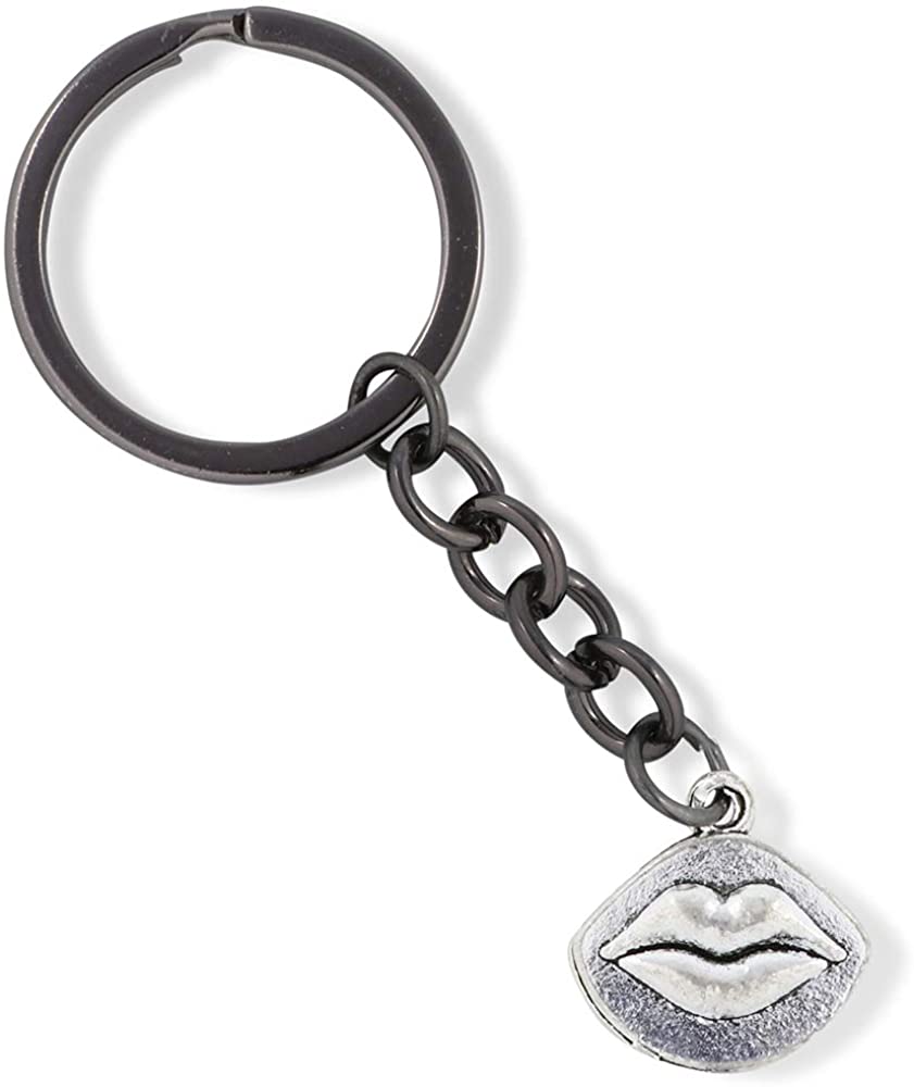 Emerald Park Jewelry Lips on Oval Charm Keychain