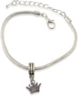 Emerald Park Jewelry Crown with Princess Text Snake Chain Charm Bracelet