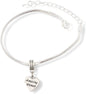 EPJ Amazing Woman Text on a Heart Snake Chain Charm Bracelet