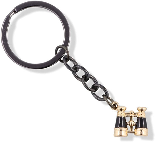 EPJ Binoculars Black and Gold Charm Keychain