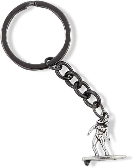 Emerald Park Jewelry Surfer Female Charm Keychain
