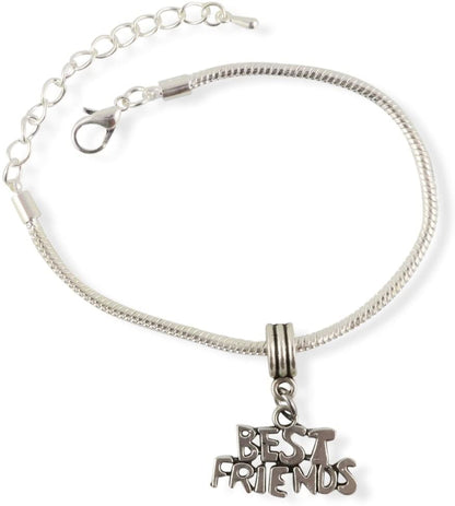 Emerald Park Jewelry Best Friends Snake Chain Charm Bracelet