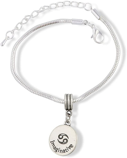 Emerald Park Jewelry Cancer Astrology Sign Snake Chain Charm Bracelet