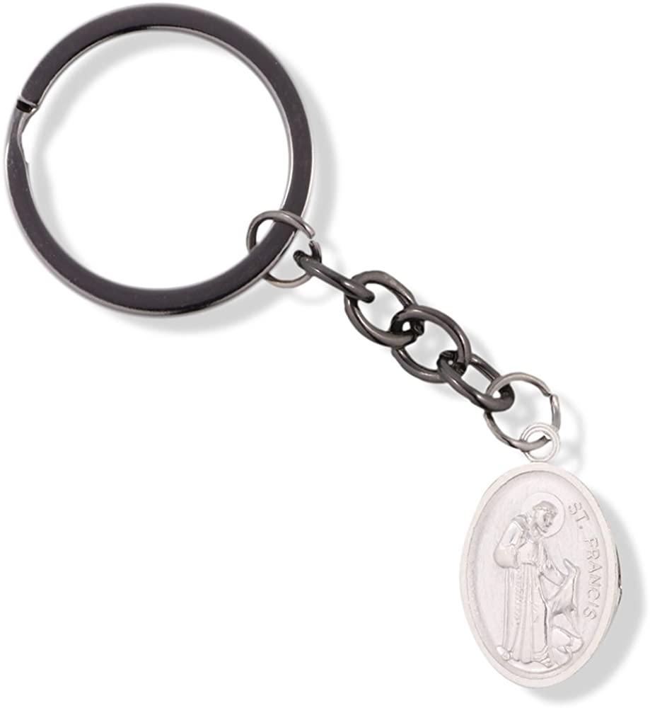 EPJ Saint Francis and Saint Anthony Charm Keychain a Great Saint Keychain or Key Chain Catholic and Rosary Key Ring