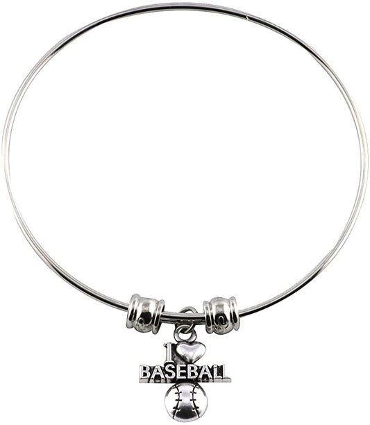 Emerald Park Jewelry I Love Baseball Bangle