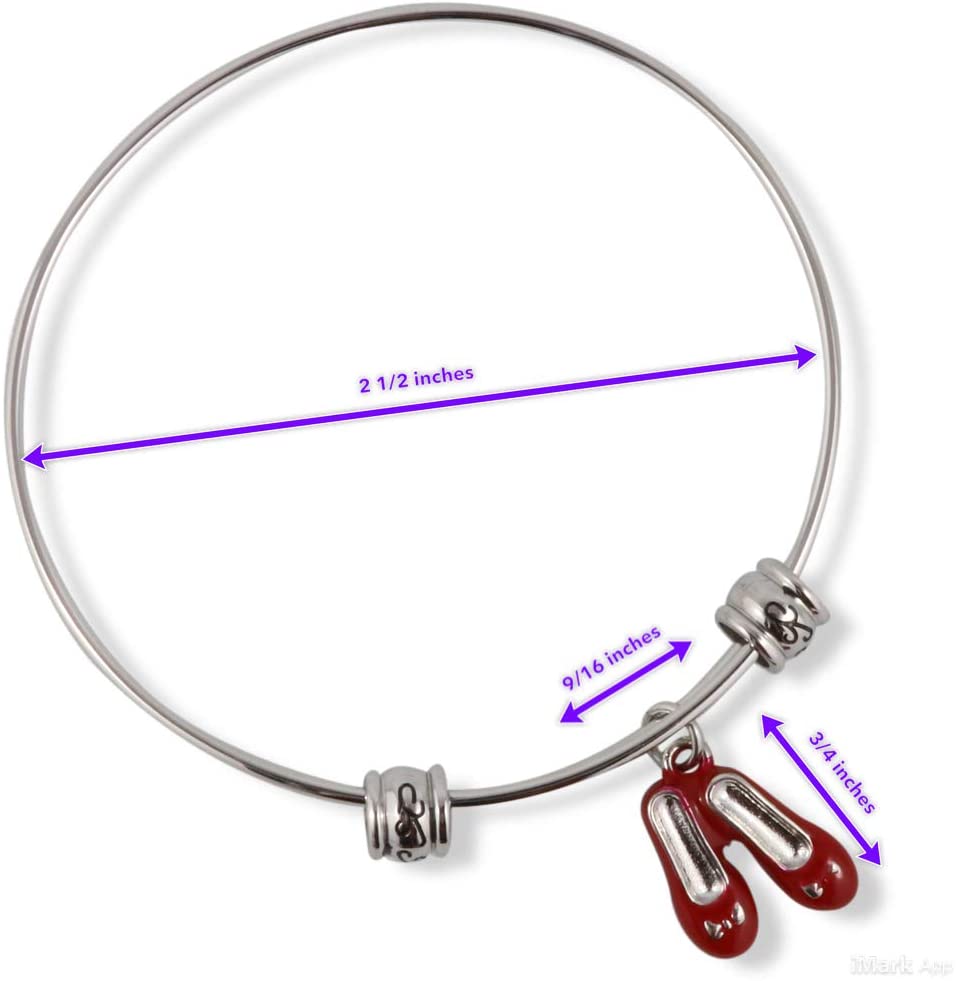 Wizard of Oz | Ruby Slippers Jewelry or Ruby Red Slippers Bracelet Bangle for Fans of The Wizard of Oz Gifts or Wizard of Oz Collectibles of Ruby Red Slippers for Dorothy from Wizard of Oz Party Favor